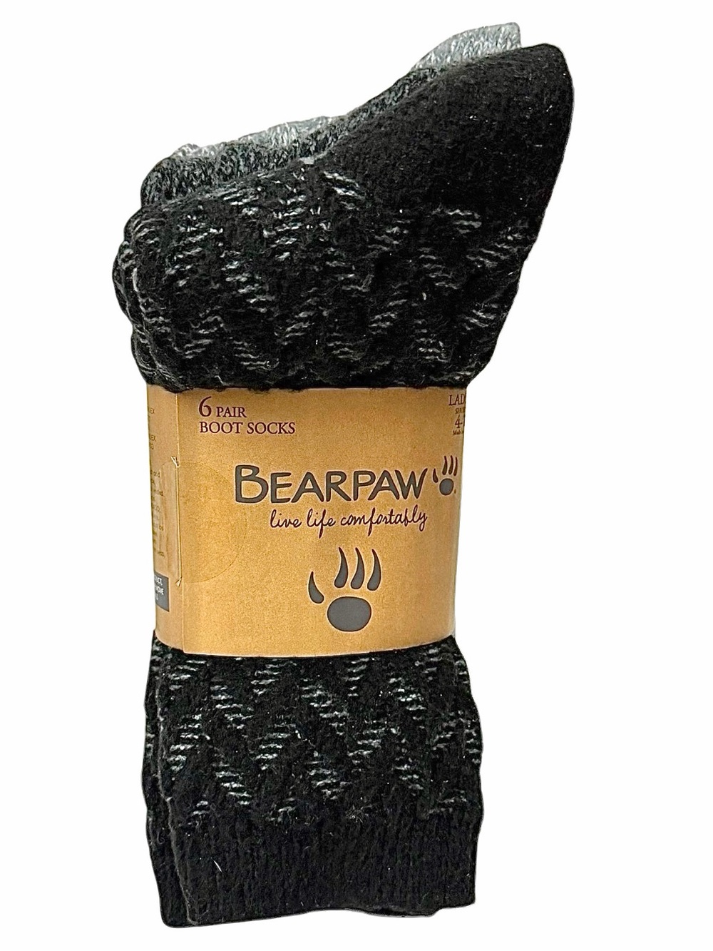 BearPaw Women's 6-Pair Boot Socks, Multicolor, Fits Shoe Size: 4-10